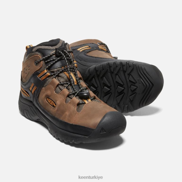 Keen 8L2D2523 çocuklar büyük \' targhee su geçirmez bot koyu toprak-altın kahverengi