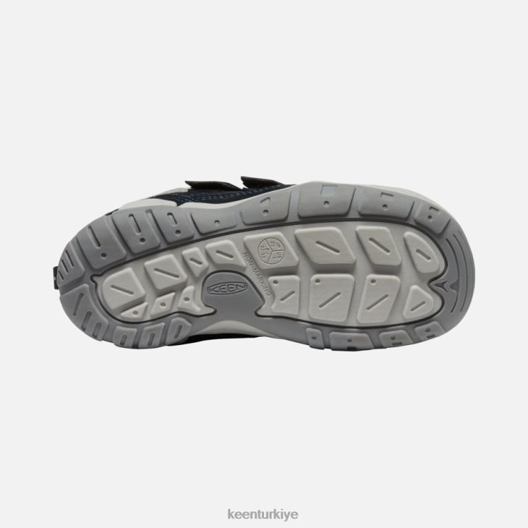Keen 8L2D2546 çocuklar büyük \' knotch çift askılı chukka siyah-mikonos mavisi