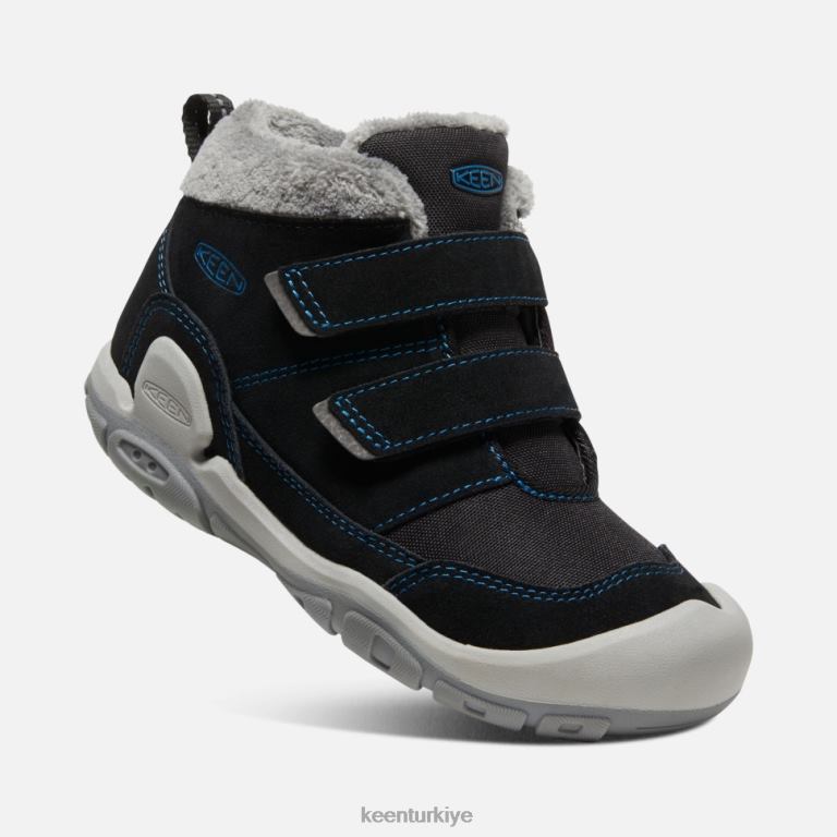 Keen 8L2D2546 çocuklar büyük \' knotch çift askılı chukka siyah-mikonos mavisi