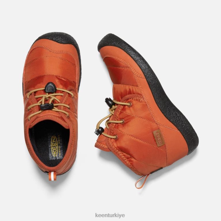 Keen 8L2D2561 çocuklar big \'howser ii su geçirmez chukka çömlekçiler kil-siyah