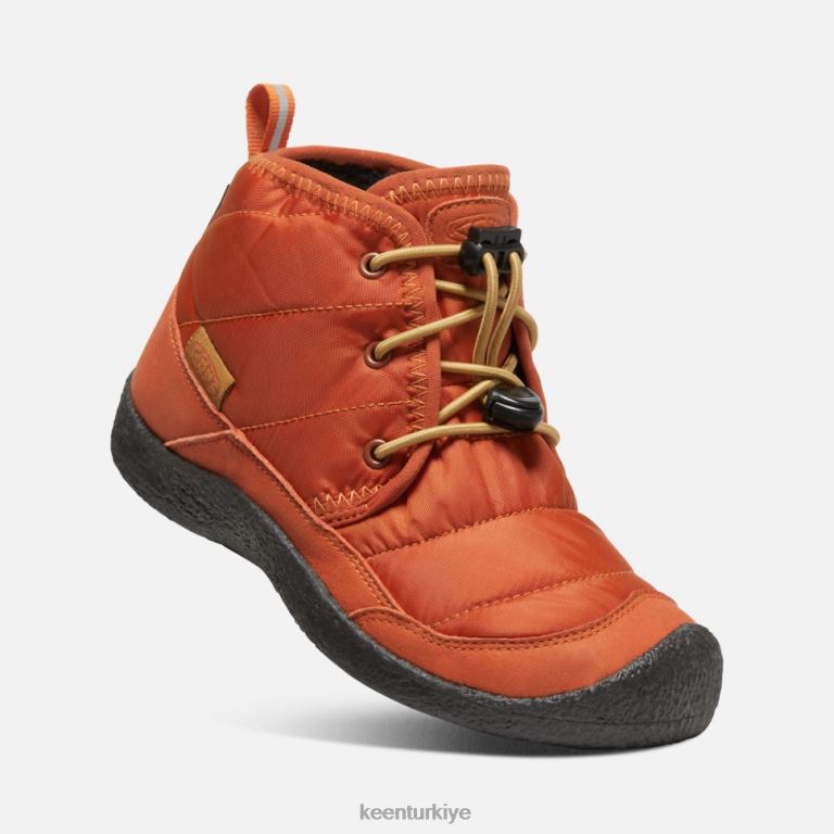 Keen 8L2D2561 çocuklar big \'howser ii su geçirmez chukka çömlekçiler kil-siyah