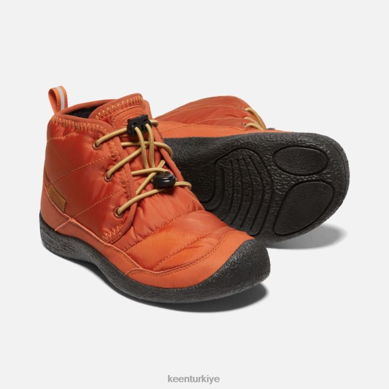 Keen 8L2D2561 çocuklar big \'howser ii su geçirmez chukka çömlekçiler kil-siyah