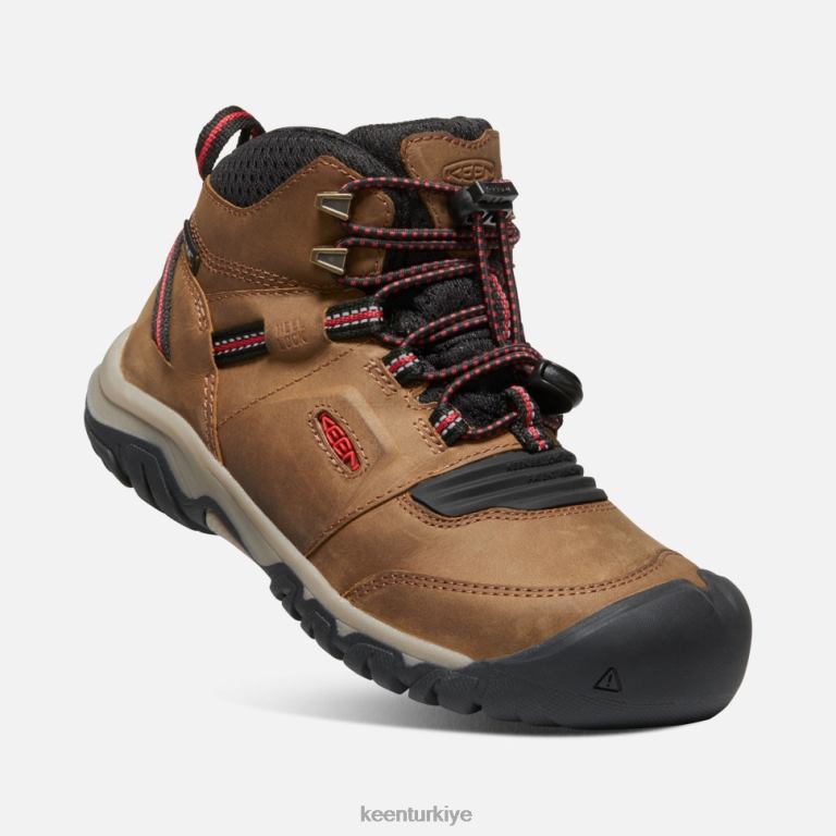 Keen 8L2D2602 çocuklar big\' ridge esnek su geçirmez bot bizon-kırmızı halı