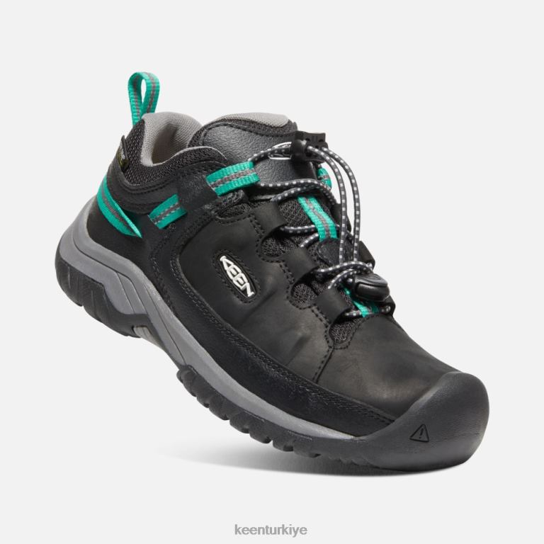 Keen 8L2D2604 çocuklar büyük \' targhee su geçirmez ayakkabı siyah-yıldızlı beyaz