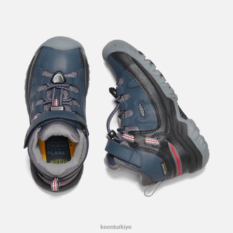 Keen 8L2D2537 çocuklar küçük \' targhee su geçirmez bot mavi geceler-kırmızı halı