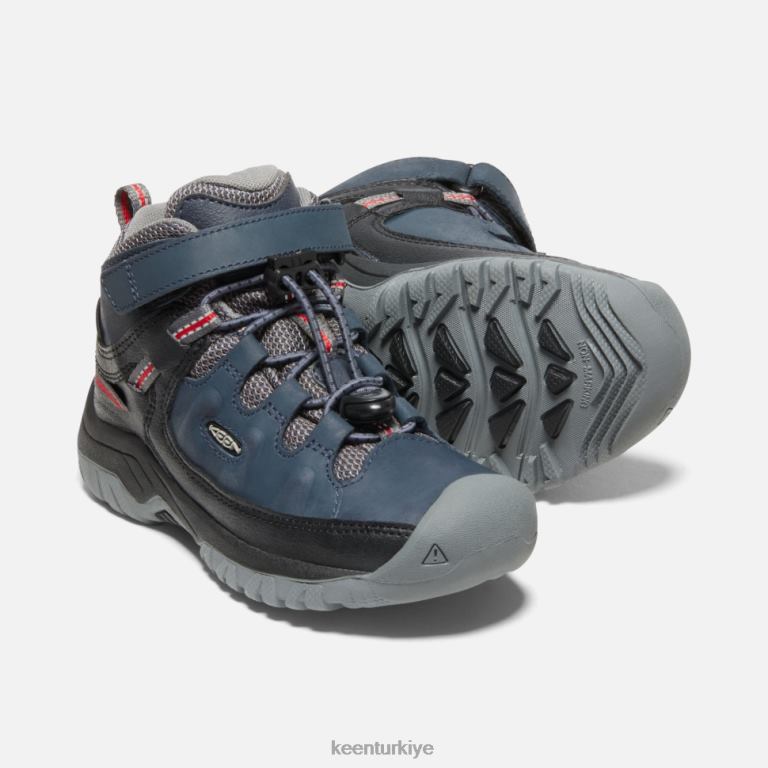 Keen 8L2D2537 çocuklar küçük \' targhee su geçirmez bot mavi geceler-kırmızı halı