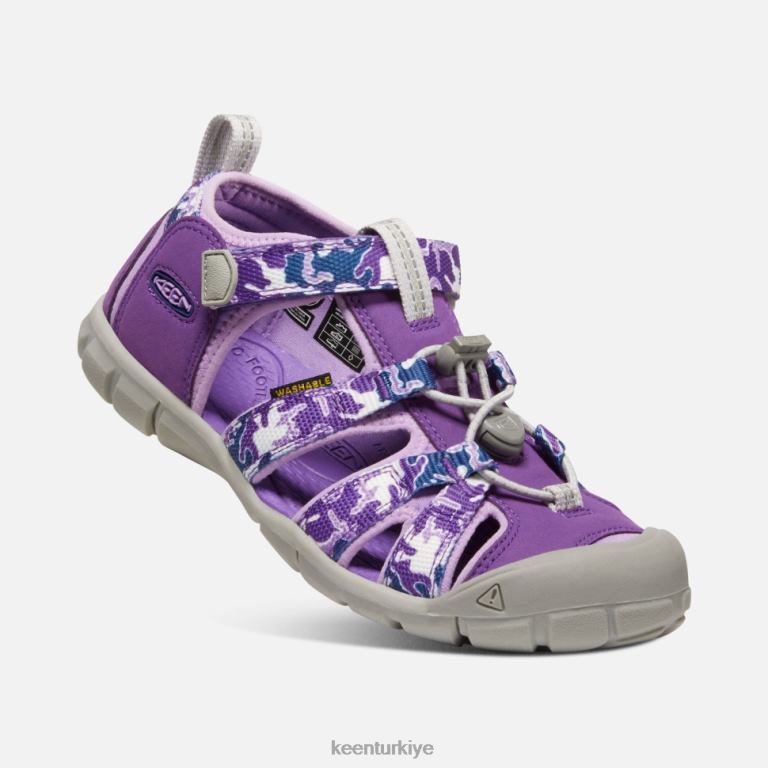 Keen 8L2D2582 çocuklar büyük \'seacamp ii cnx kamuflaj-tillandsia moru