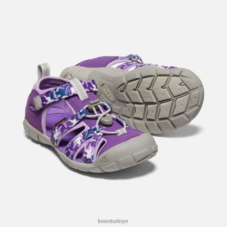 Keen 8L2D2582 çocuklar büyük \'seacamp ii cnx kamuflaj-tillandsia moru