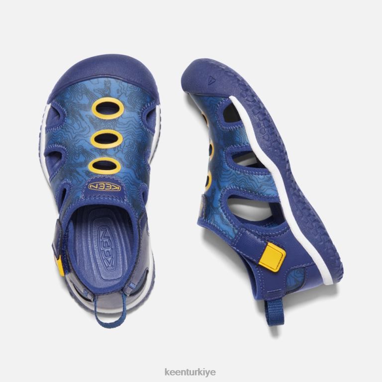Keen 8L2D2594 çocuklar küçük vatoz sandalet parlak kobalt mavisi derinlikler