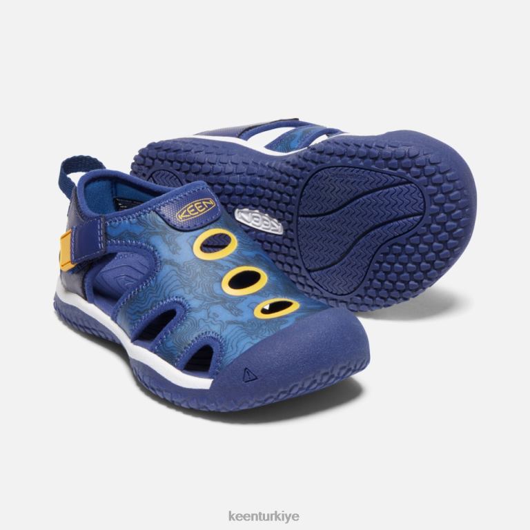 Keen 8L2D2594 çocuklar küçük vatoz sandalet parlak kobalt mavisi derinlikler