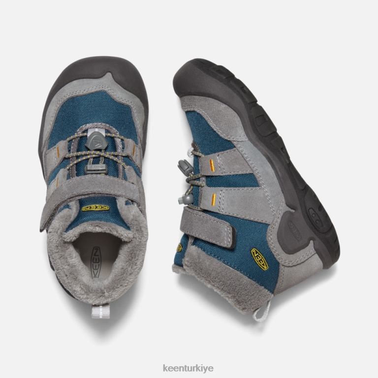 Keen 8L2D2541 çocuklar küçük \' knotch chukka çelik gri-mavi kanat deniz mavisi