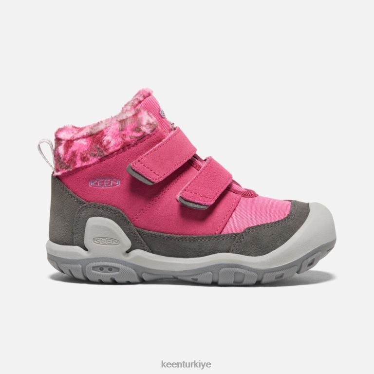 Keen 8L2D2556 çocuklar little' knotch çift askılı chukka meyve güvercini-siyah