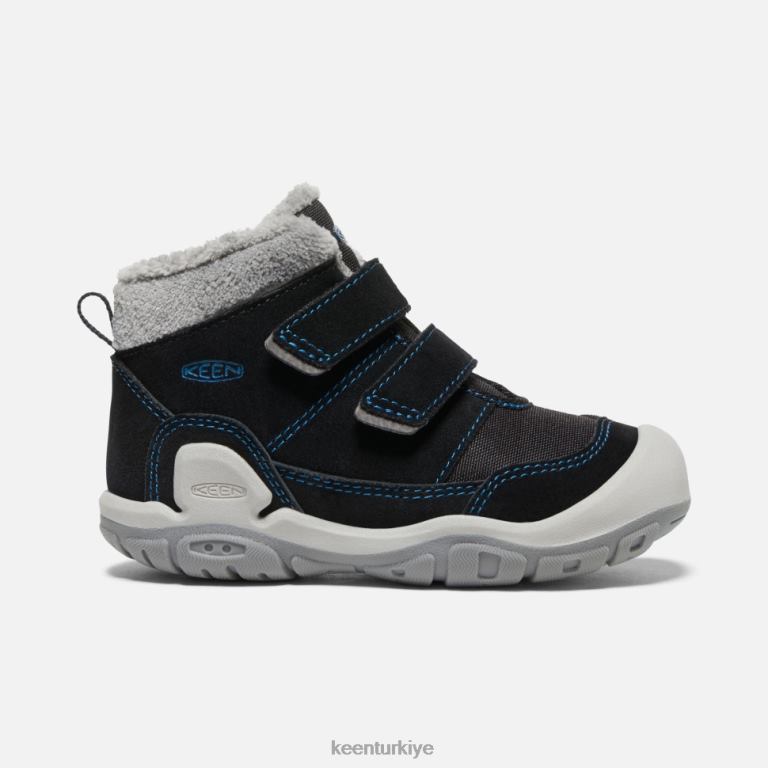 Keen 8L2D2557 çocuklar little' knotch çift askılı chukka siyah-mikonos mavisi