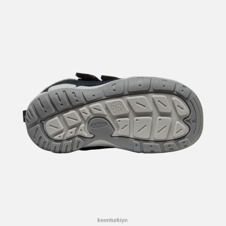 Keen 8L2D2557 çocuklar little\' knotch çift askılı chukka siyah-mikonos mavisi