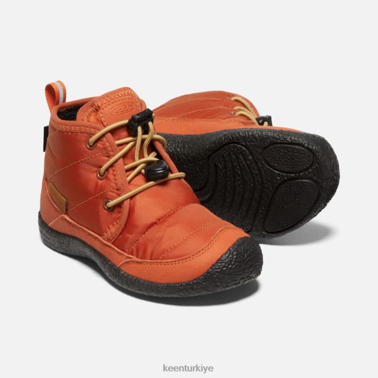 Keen 8L2D2571 çocuklar küçük \'howser ii su geçirmez chukka çömlekçiler kil-siyah