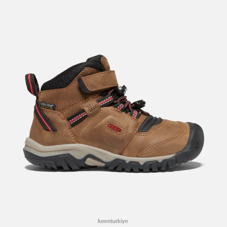 Keen 8L2D2609 çocuklar little' ridge esnek su geçirmez bot bizon-kırmızı halı