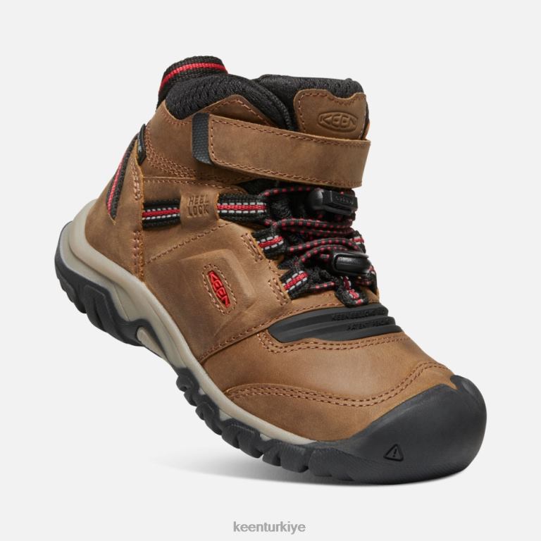 Keen 8L2D2609 çocuklar little\' ridge esnek su geçirmez bot bizon-kırmızı halı