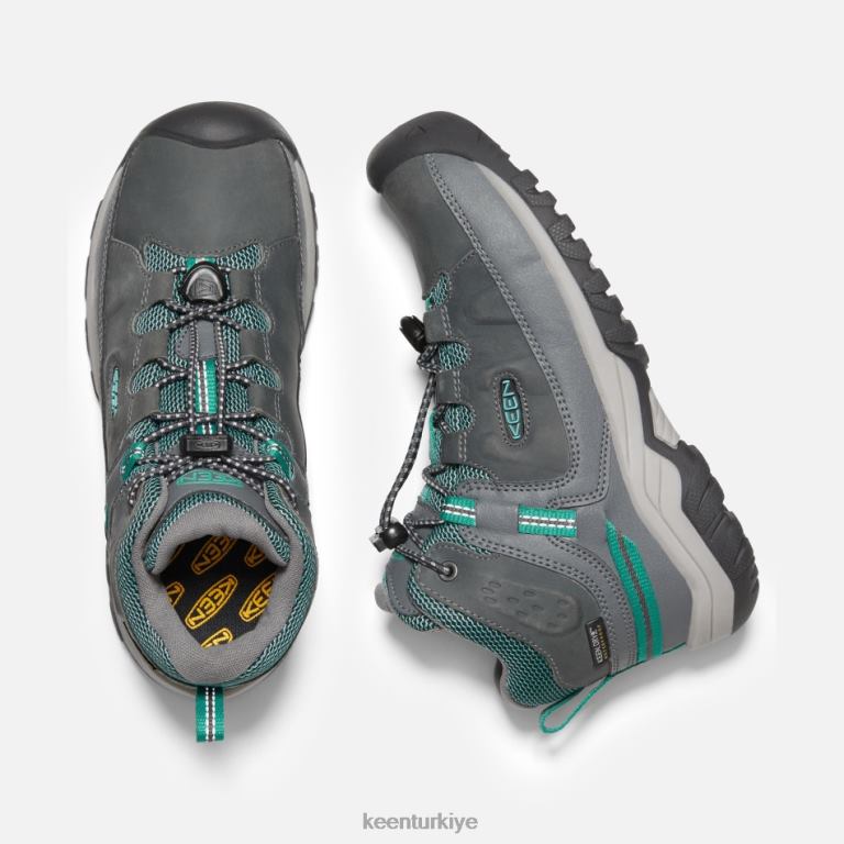 Keen 8L2D2271 çocuklar eski \' targhee su geçirmez yürüyüş botları çelik gri-porselen