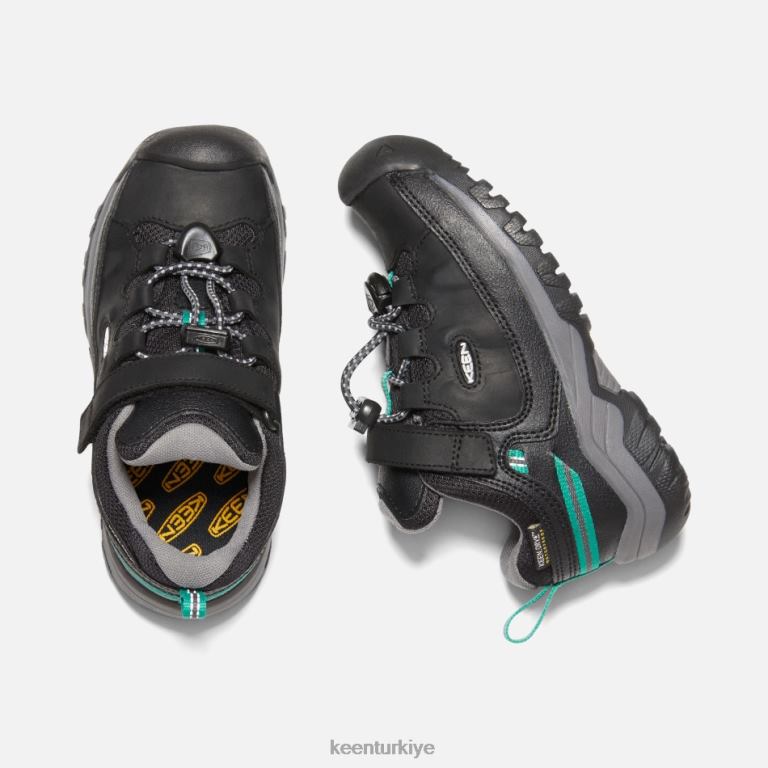 Keen 8L2D2273 çocuklar genç \' targhee su geçirmez yürüyüş ayakkabıları siyah-yıldızlı beyaz