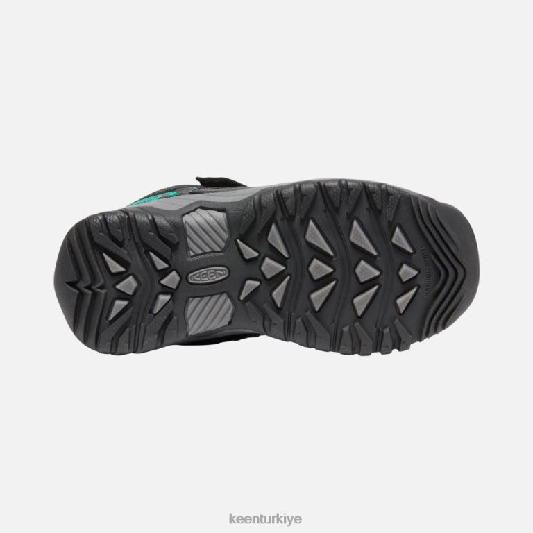 Keen 8L2D2273 çocuklar genç \' targhee su geçirmez yürüyüş ayakkabıları siyah-yıldızlı beyaz