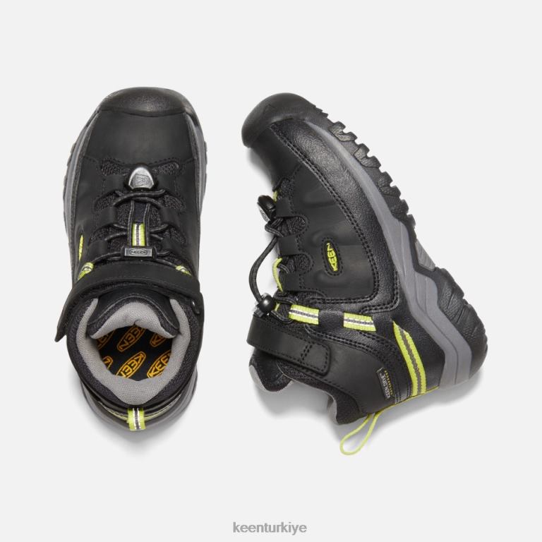 Keen 8L2D2283 çocuklar young\' targhee su geçirmez yürüyüş botları siyah-çelik gri