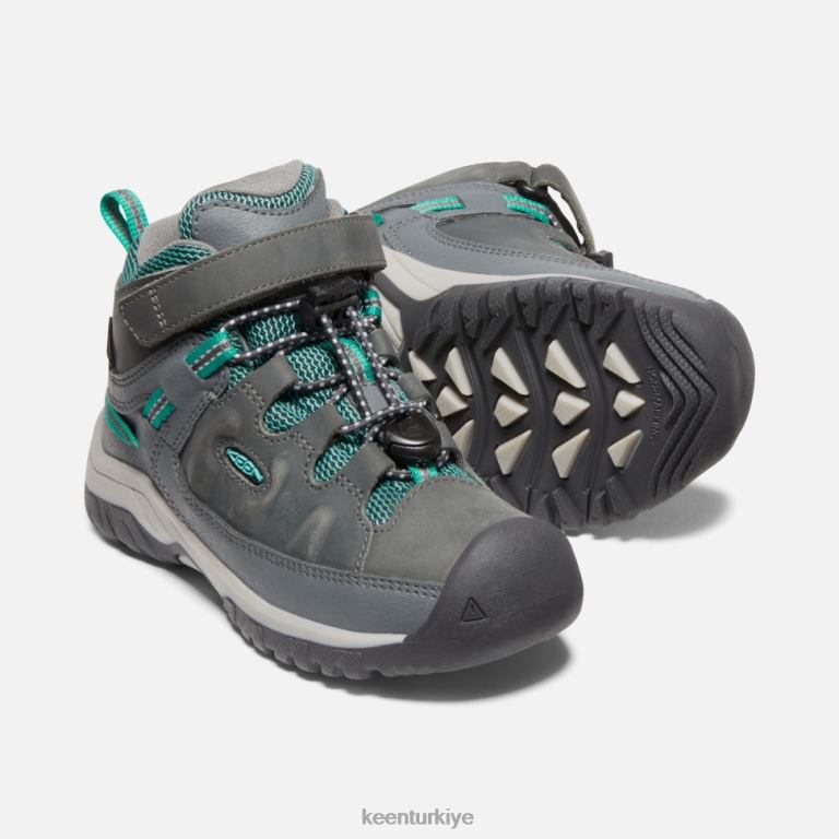 Keen 8L2D2528 çocuklar küçük \' targhee su geçirmez bot çelik gri-porselen