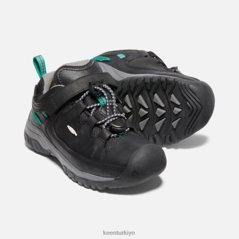 Keen 8L2D2532 çocuklar küçük \' targhee su geçirmez ayakkabı siyah-yıldızlı beyaz