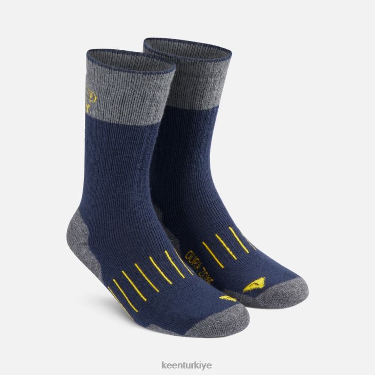 Keen 8L2D2424 erkekler Pittsburg çift katlı orta boy mürettebat çorabı Donanma