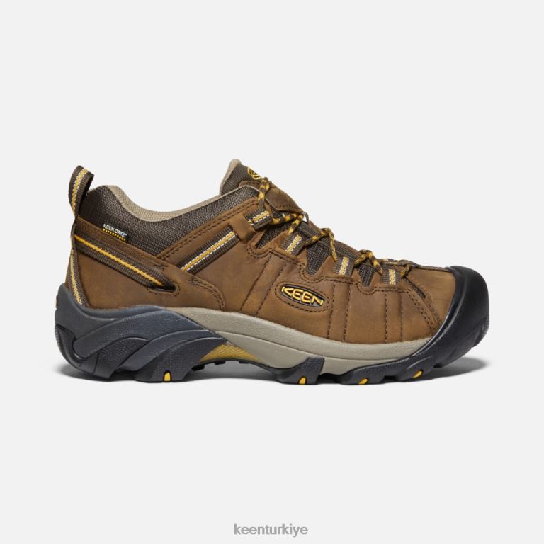 Keen 8L2D2252 erkekler targhee ii su geçirmez geniş kesim yürüyüş ayakkabısı çağlayan kahverengi-altın sarısı