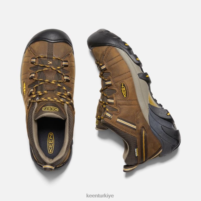 Keen 8L2D2252 erkekler targhee ii su geçirmez geniş kesim yürüyüş ayakkabısı çağlayan kahverengi-altın sarısı