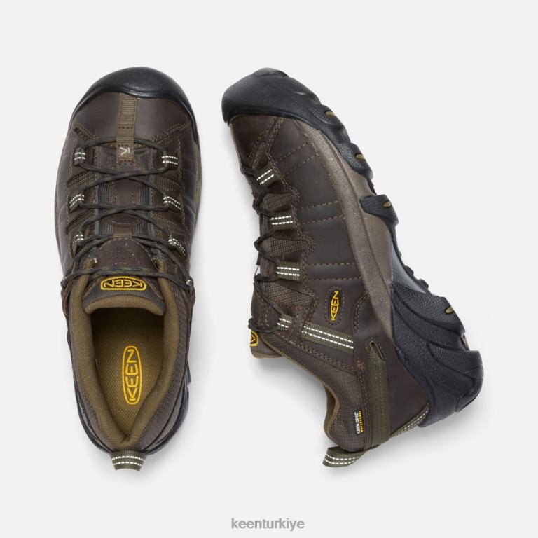 Keen 8L2D2253 erkekler targhee ii su geçirmez geniş kesim yürüyüş ayakkabısı kantin-koyu zeytin