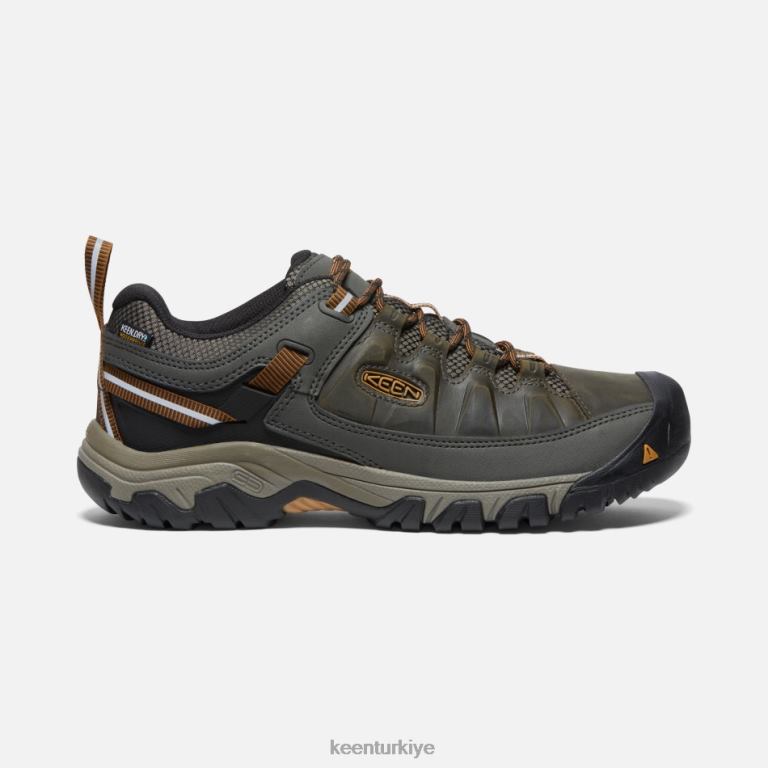 Keen 8L2D2258 erkekler targhee iii su geçirmez yürüyüş ayakkabısı siyah zeytin-altın kahverengi