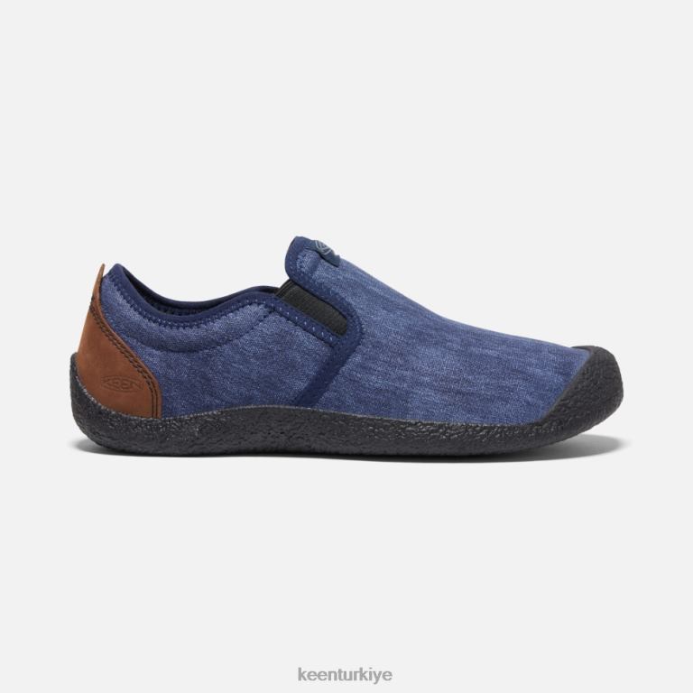 Keen 8L2D2297 erkekler Howser kanvas slip-on siyah iris-bizon
