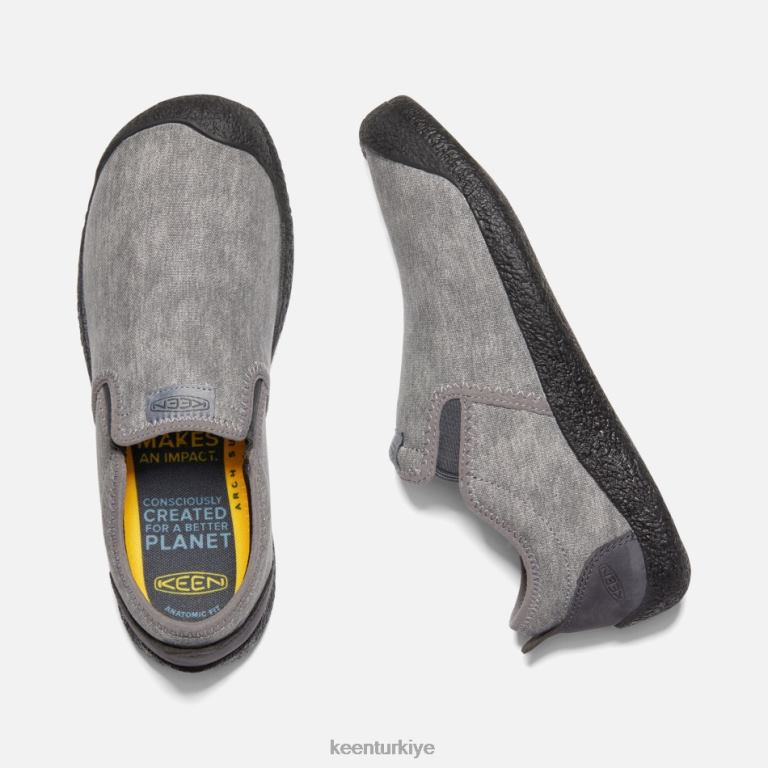 Keen 8L2D2298 erkekler Howser kanvas slip-on çelik gri-mıknatıs