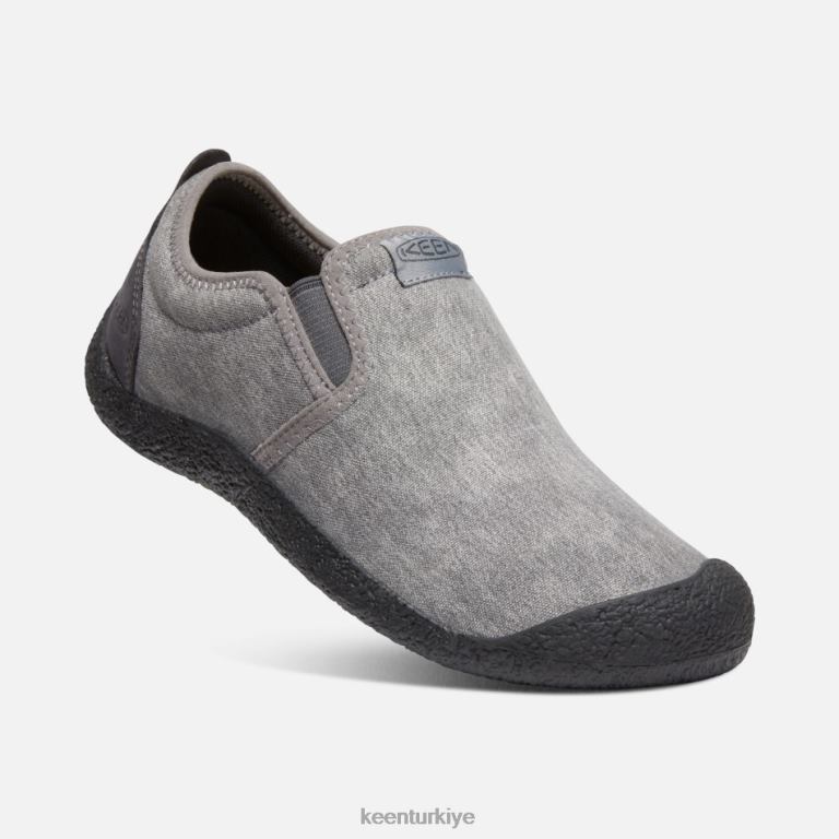 Keen 8L2D2298 erkekler Howser kanvas slip-on çelik gri-mıknatıs