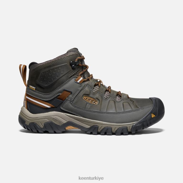 Keen 8L2D2262 erkekler targhee iii su geçirmez yürüyüş botu siyah zeytin-altın kahverengi