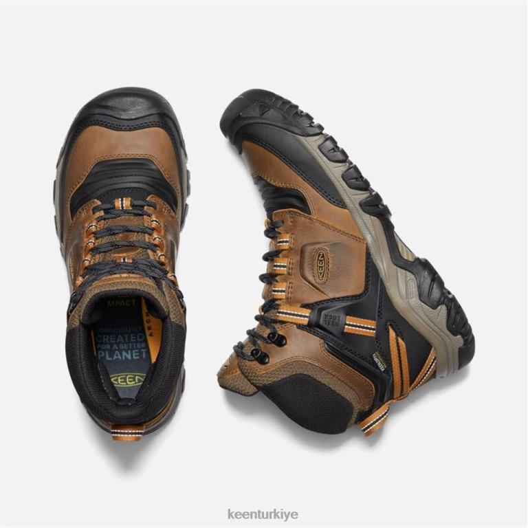 Keen 8L2D2478 erkekler ridge flex su geçirmez bot geniş bizon-altın kahverengi