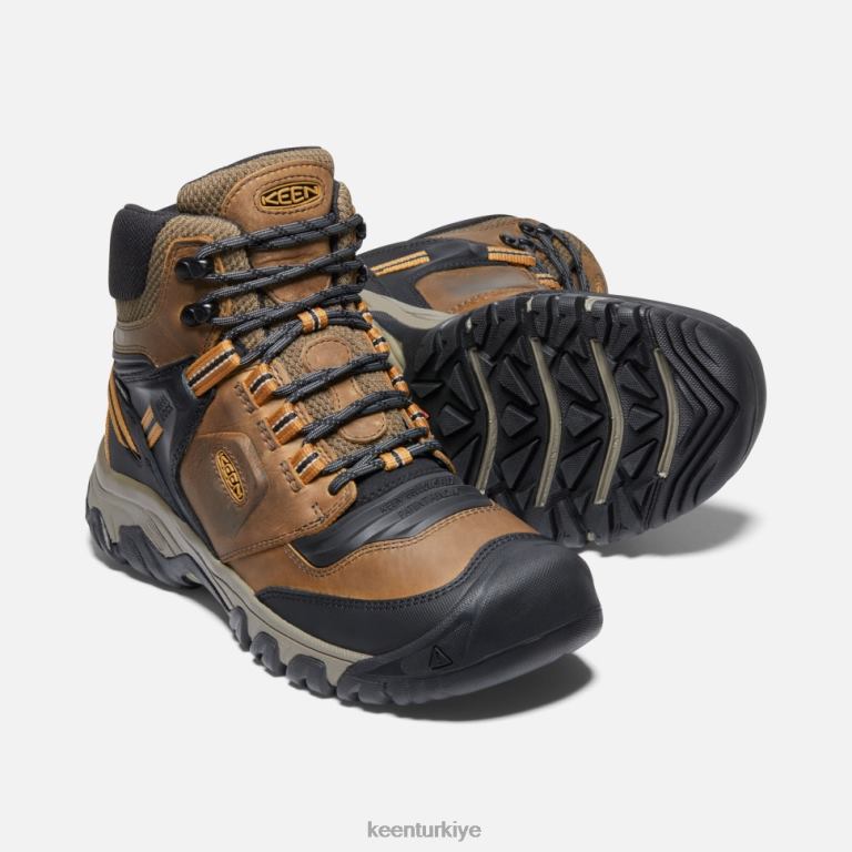 Keen 8L2D2478 erkekler ridge flex su geçirmez bot geniş bizon-altın kahverengi