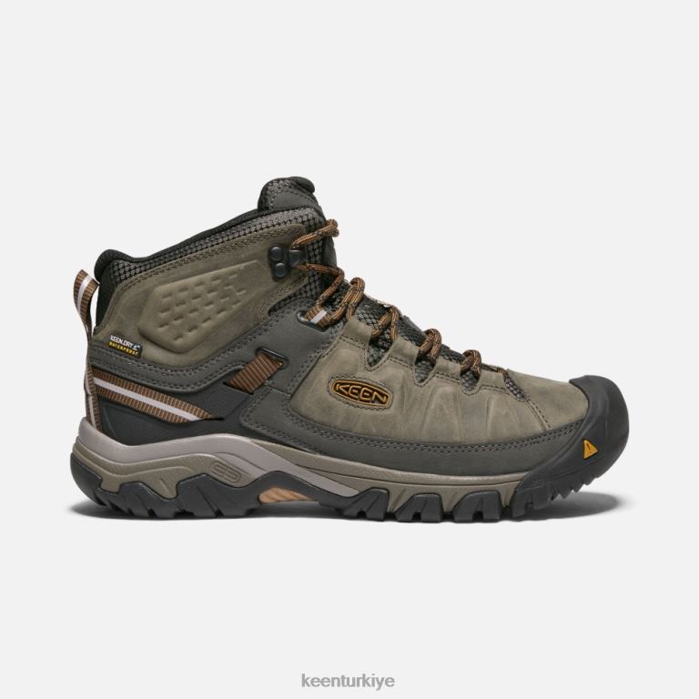 Keen 8L2D2512 erkekler targhee iii su geçirmez orta geniş siyah zeytin-altın kahverengi