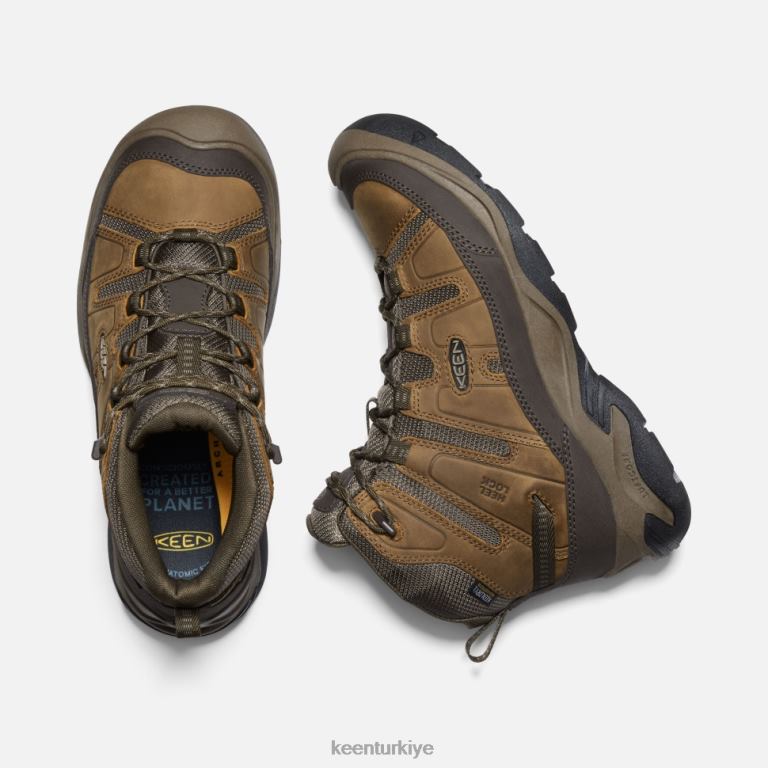 Keen 8L2D2476 erkekler sirkadia su geçirmez çizme geniş bizon-brindle