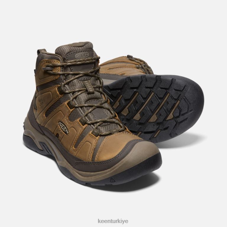 Keen 8L2D2476 erkekler sirkadia su geçirmez çizme geniş bizon-brindle