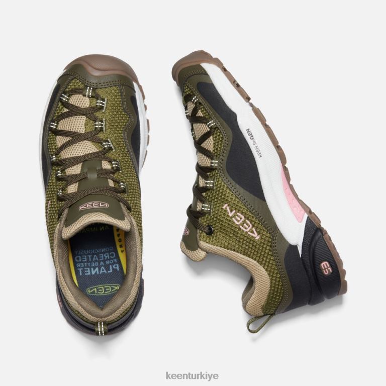 Keen 8L2D2136 kadınlar Wasatch tepe havalandırması zeytin yeşili-pembe krema