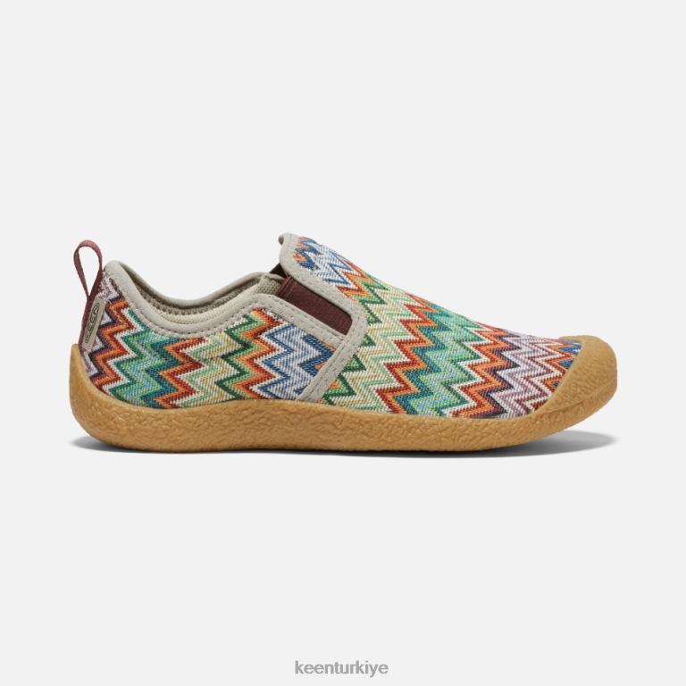 Keen 8L2D2142 kadınlar Howser kanvas slip-on chevron-plaza taupe