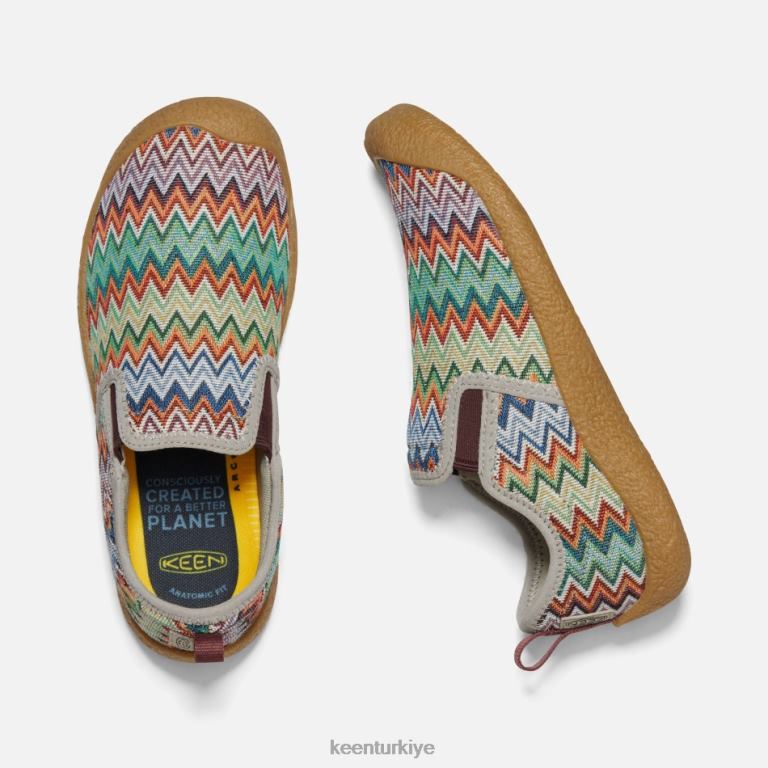 Keen 8L2D2142 kadınlar Howser kanvas slip-on chevron-plaza taupe