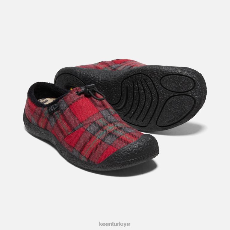 Keen 8L2D2339 kadınlar Howser iii slayt kırmızı kareli çelik gri