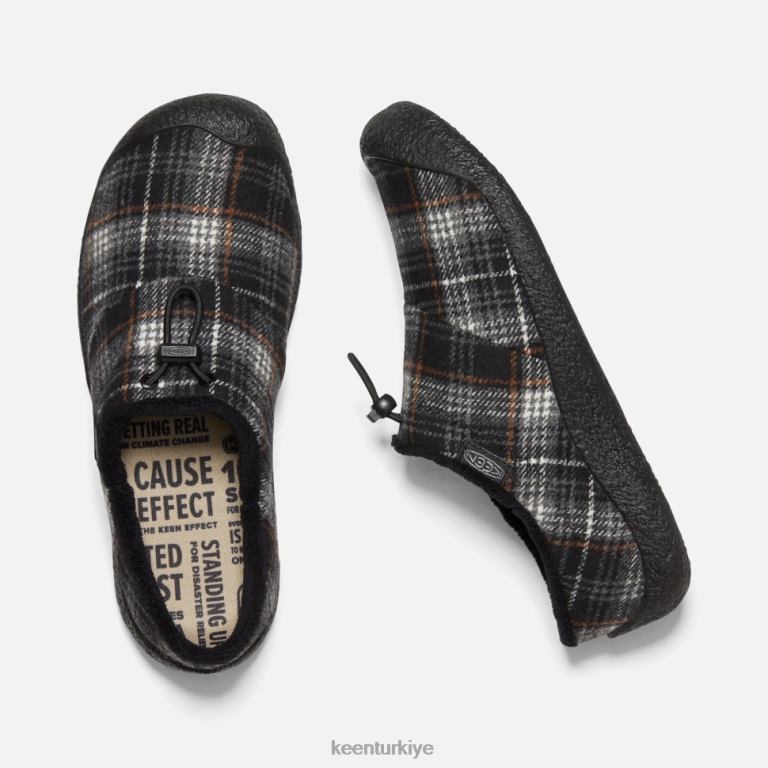 Keen 8L2D2345 kadınlar Howser iii slayt siyah ekose-çelik gri