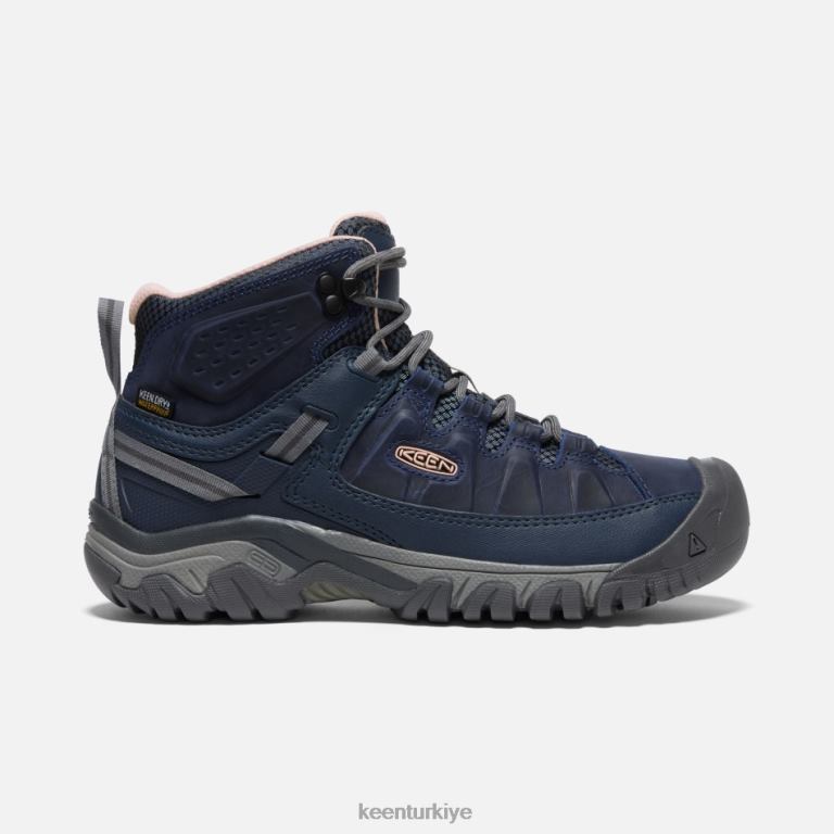 Keen 8L2D2172 kadınlar vintage indigo-şeftali targhee iii su geçirmez yürüyüş botu vintage indigo-şeftali keskin