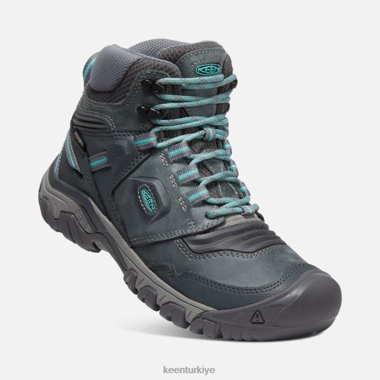 Keen 8L2D2177 kadınlar ridge flex su geçirmez yürüyüş botları çelik gri-porselen