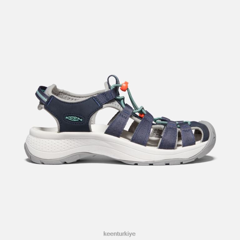 Keen 8L2D2369 kadınlar astoria batı sandalet donanma eğimli cam