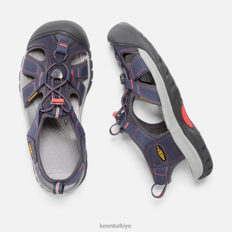 Keen 8L2D2110 kadınlar venedik h2 sandalet gece yarısı lacivert-sıcak mercan